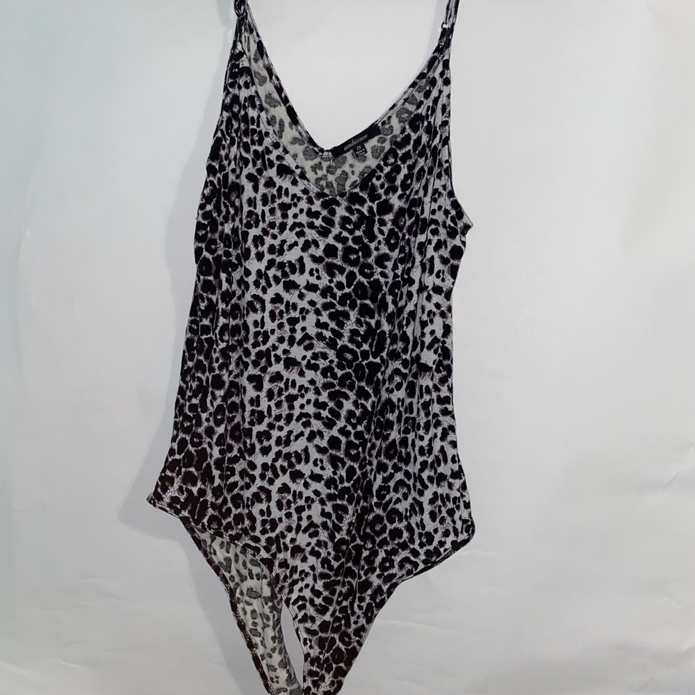 Ambiance Black & White Animal Print Bandeau Bodysuit